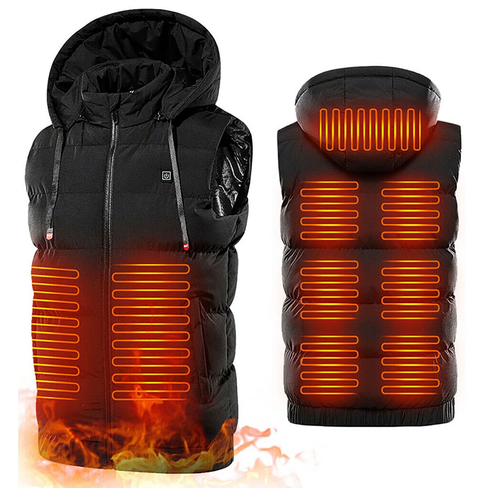 Chaleco Calentado USB con 9 Zonas de Calor,Chaleco Calefactado Eléctrico Lavable,Chalecos Termico Exteriores,3 Temperatura Ajustable,para Moto,ciclismo,senderismo