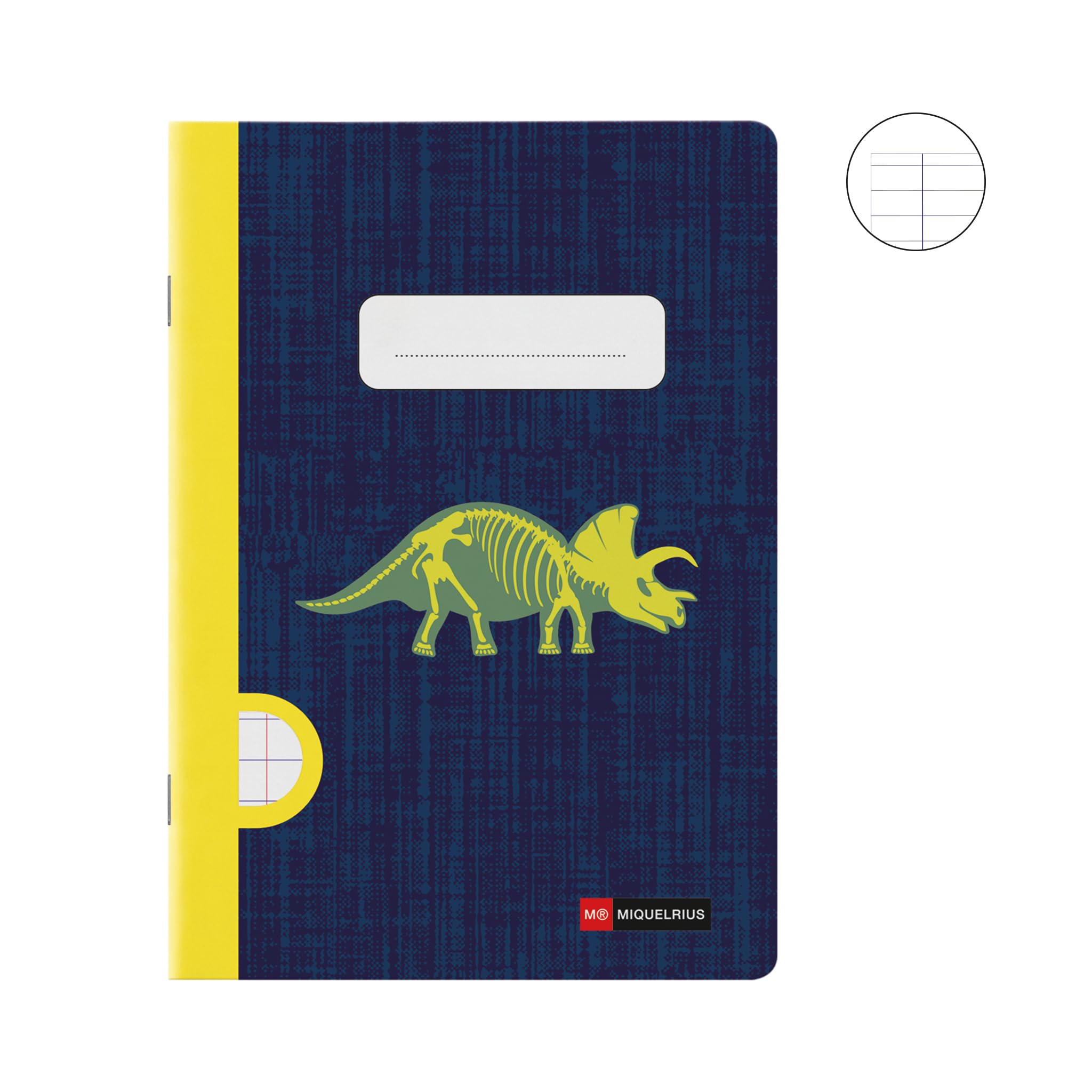 Miquelrius - Cahier agrafé A5 ligné, 48 feuilles papier extra opaque 70 g/m², reliure agrafée, couverture cartonnée plastifiée, garde imprimée, espace pour le nom, Raptor - 2