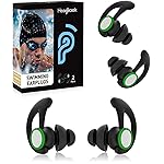 Ear Plugs for Swimming - 2 Pairs Soft Silicone Reusable Waterproof Earplugs for Adults & Men Women, Custom Fit for Swimmers Ear, Pool, Beach, Snorkeling, Surfing, Kickboard Training(Black)