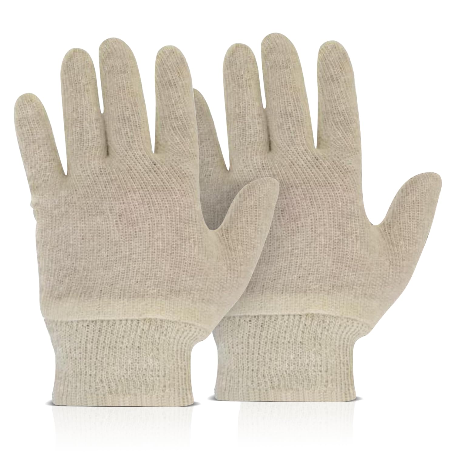 Cotton Stockinette Liner Gloves Knit Wrist Bulk Pack of 300 for Dry Hands