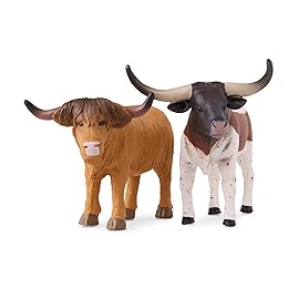 Terra by Battat - Farm Animal Toy Set with Realistic Holstein Cow, Bulls & Donkey Figurines - Educational Toddler Toys for Imaginative Play and Learning - Detailed Farm Animals, 6 Pieces - For Kids