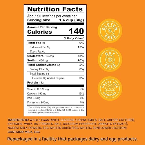 Miniatura 3 de Judee's Gluten Free Mezcla de huevos revueltos con queso de 1.5 libras, sin OMG, sin gluten y sin nueces, tu desayuno básico favorito hecho con