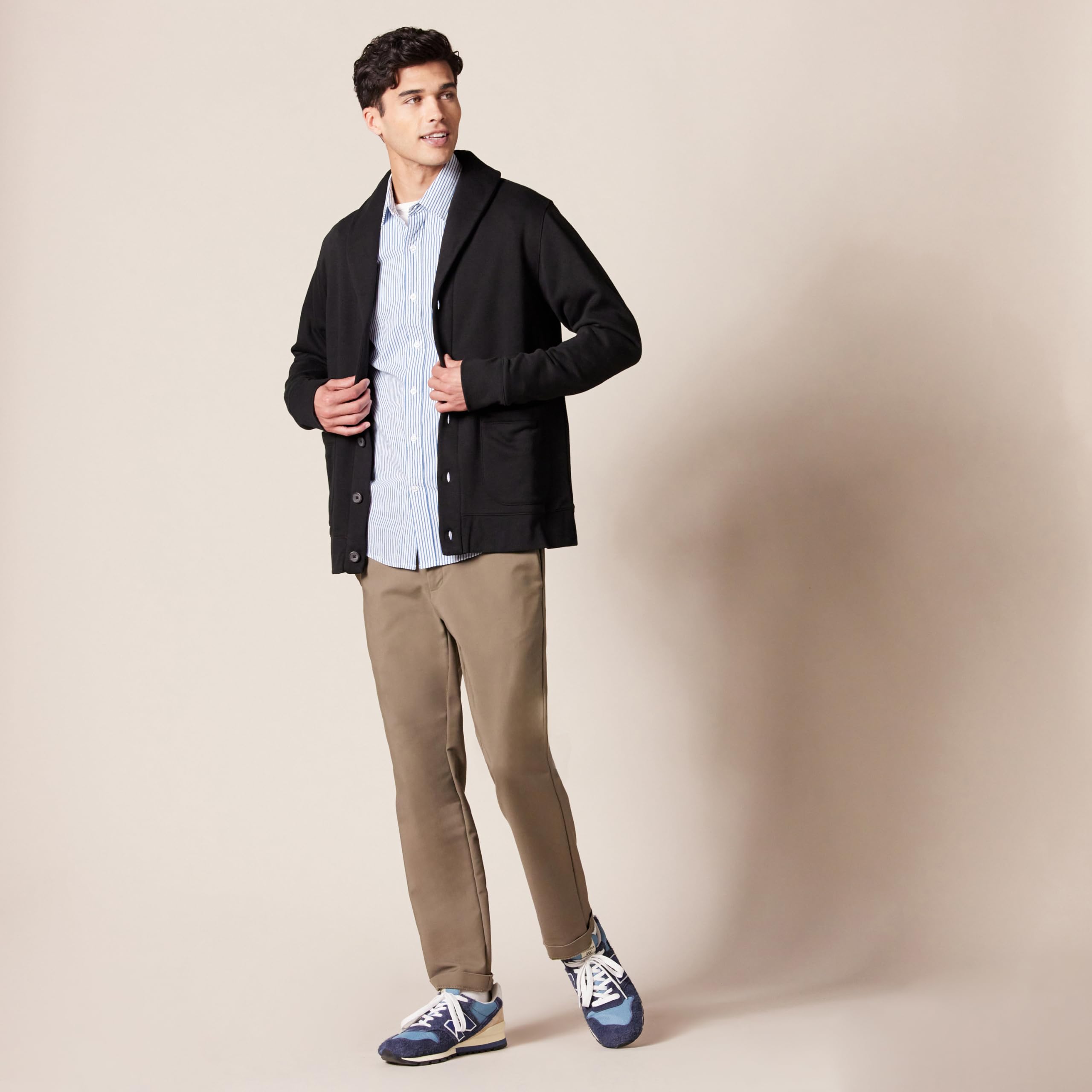 Amazon Essentials Camicia in Popeline a Maniche Lunghe Slim Uomo