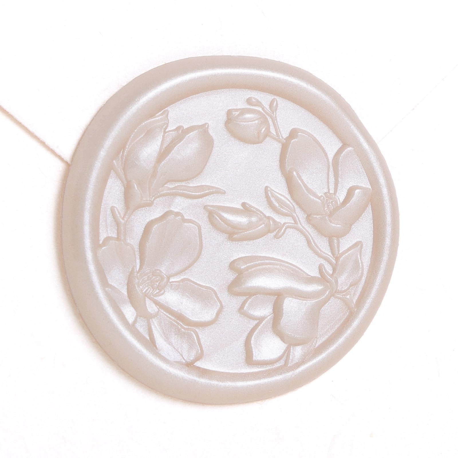 Photo 1 of UNIQOOO Wax Seal Stickers - 3D Magnolia Wedding Invitation Envelope Botanical Seal Sticker, 50 Pcs Self- Adhesive Champagne Stickers, Perfect for Invitation, Christmas, Gift Wrapping, Party