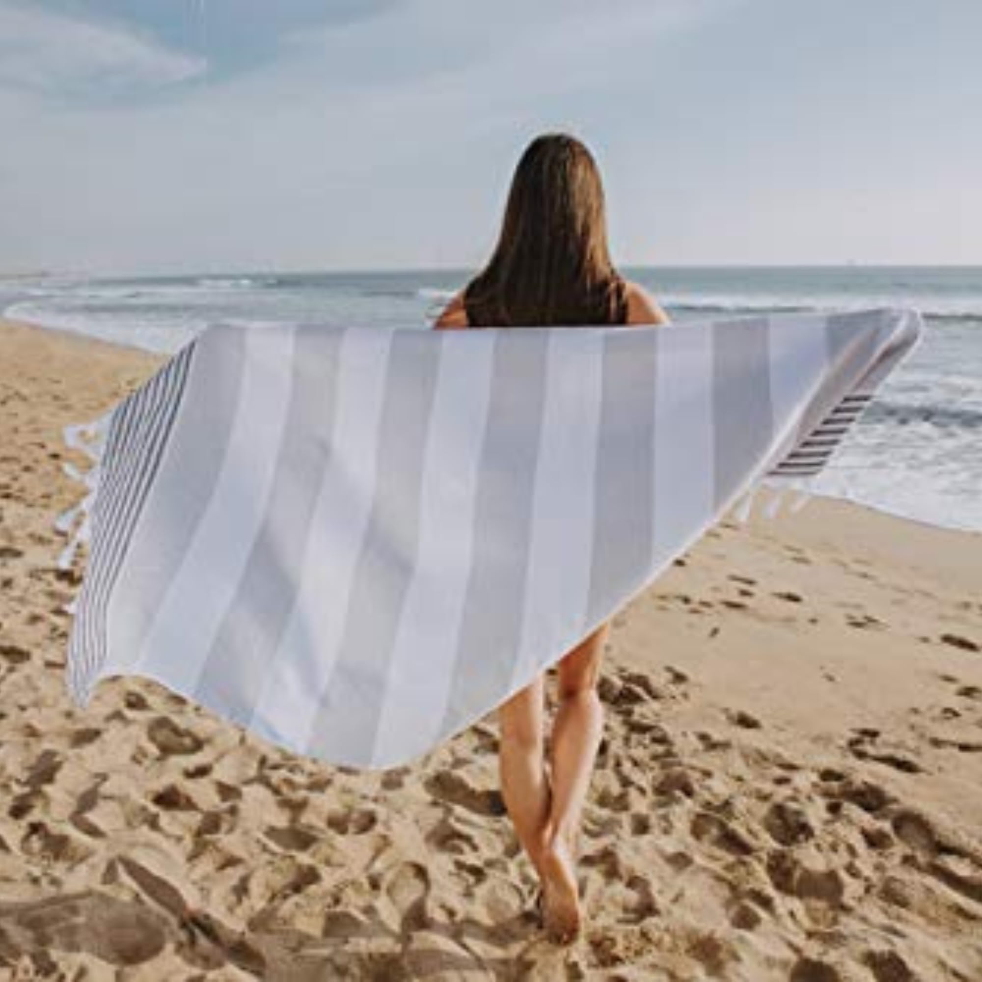 Amazon.com: InfuseZen Terry Cloth Lined Turkish Bath & Beach Towel