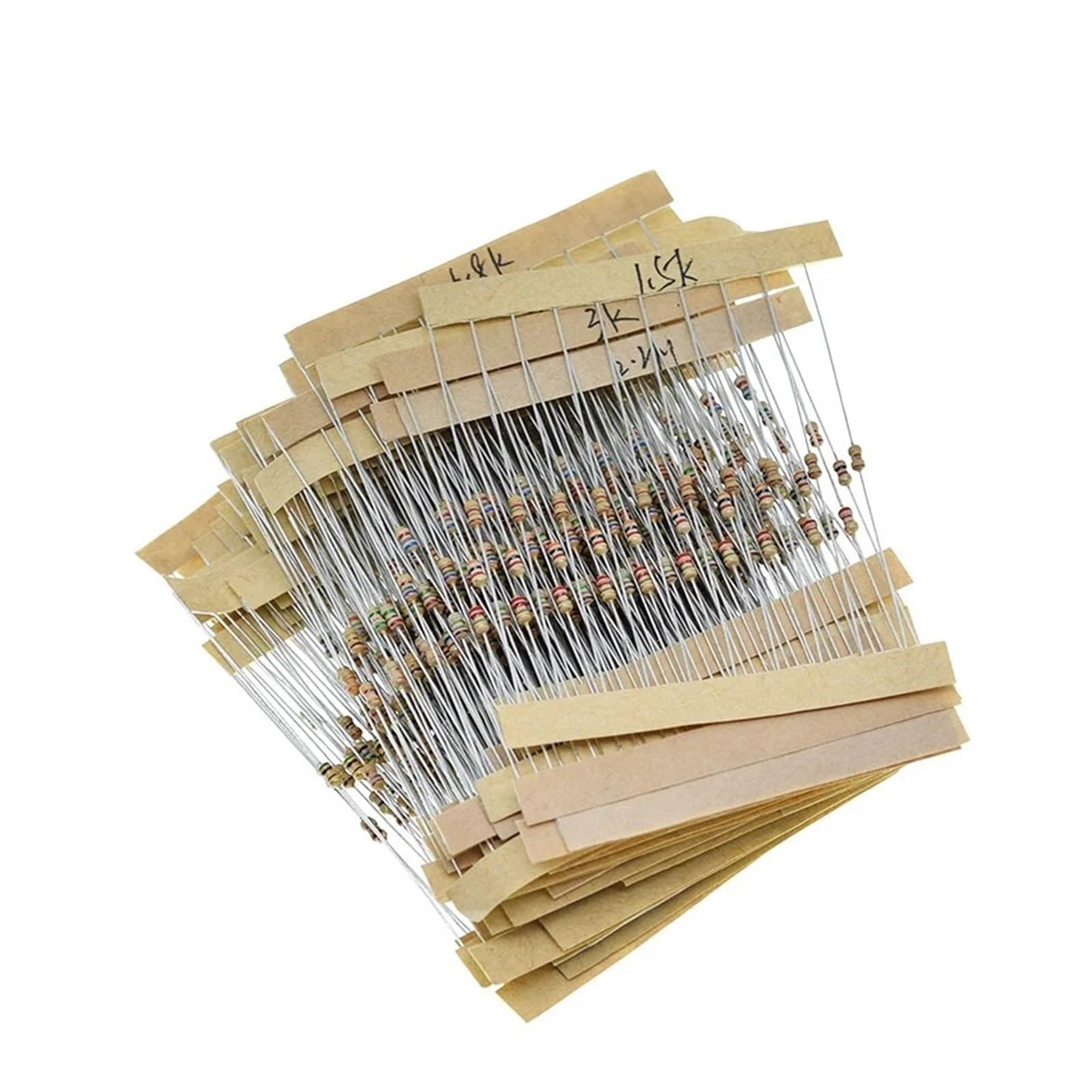 Kit de résistances carbone CAALO 1/8W de 640 pièces assorties pour montages électroniques DIY