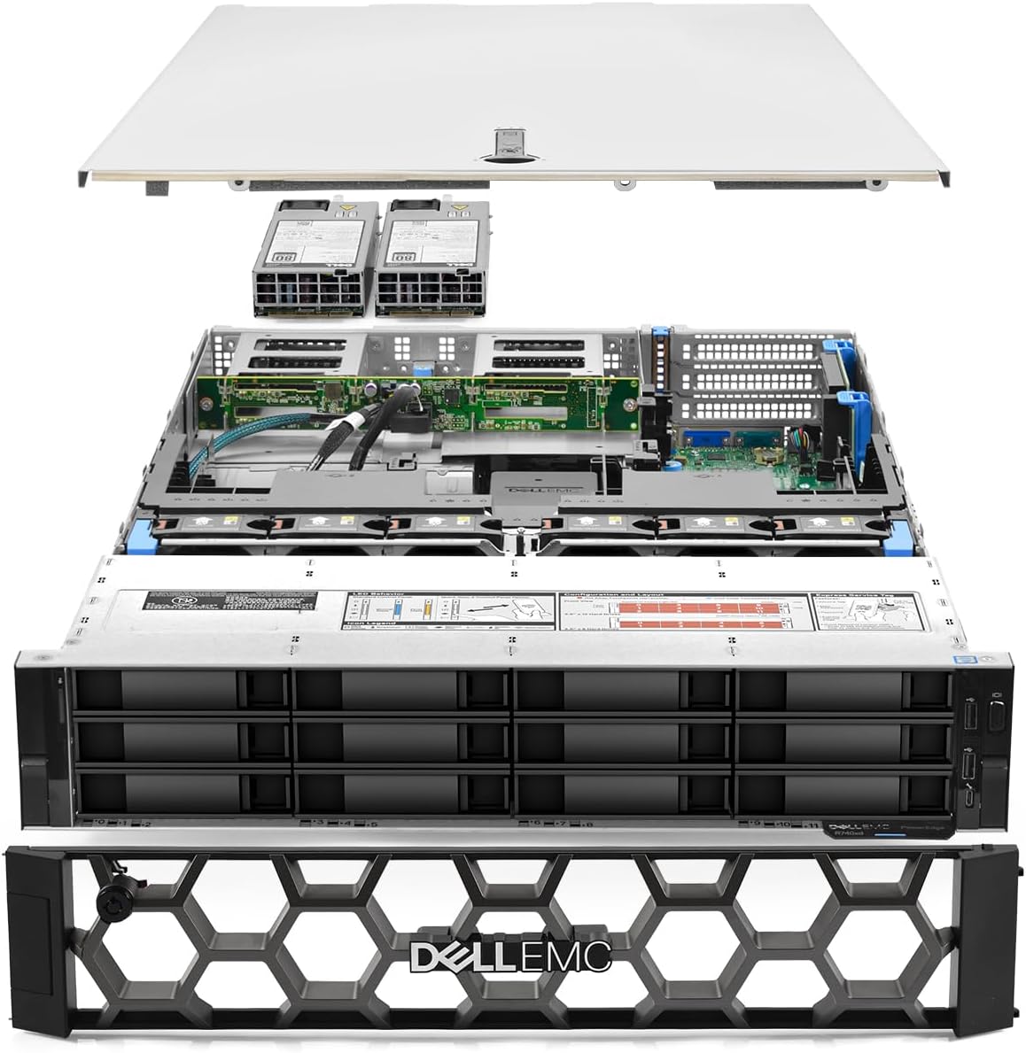 Dell PowerEdge R740xd 12-Bay LFF Server 2.10Ghz 56-Core 768GB RAM + 12x Caddies (Renewed)