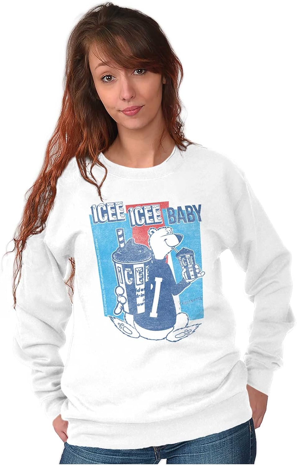 Brisco Brands Vintage Icee Polar Bear Logo Retro Sweatshirt for Men or Women