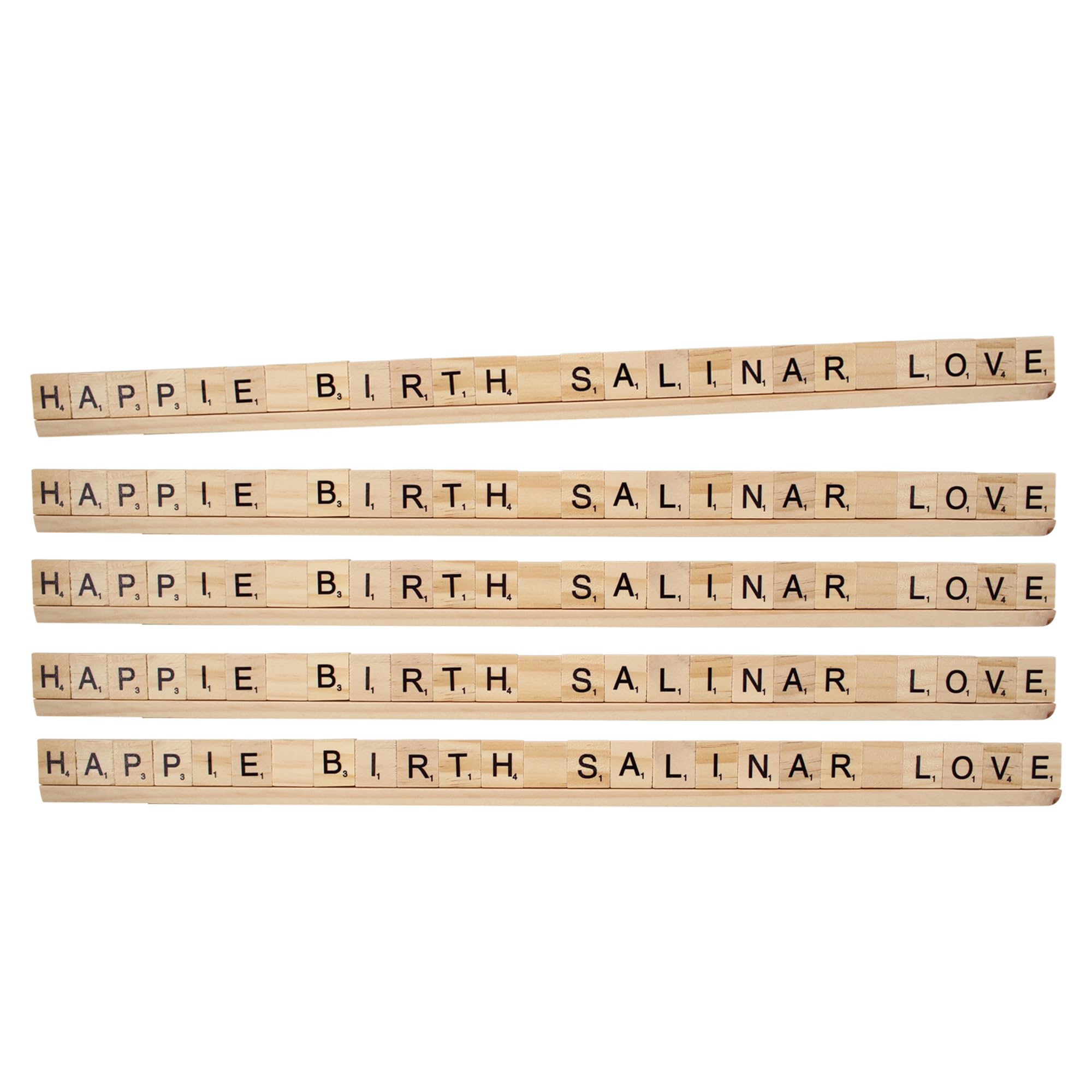 Event Decor Shop Letter Tiles Holder Mah Jongg Game Square Wooden Tray Rack Tile Stand for Word Games, Arts & Craft, DIY Projects and Name Tags, 45cm Length, 8pcs