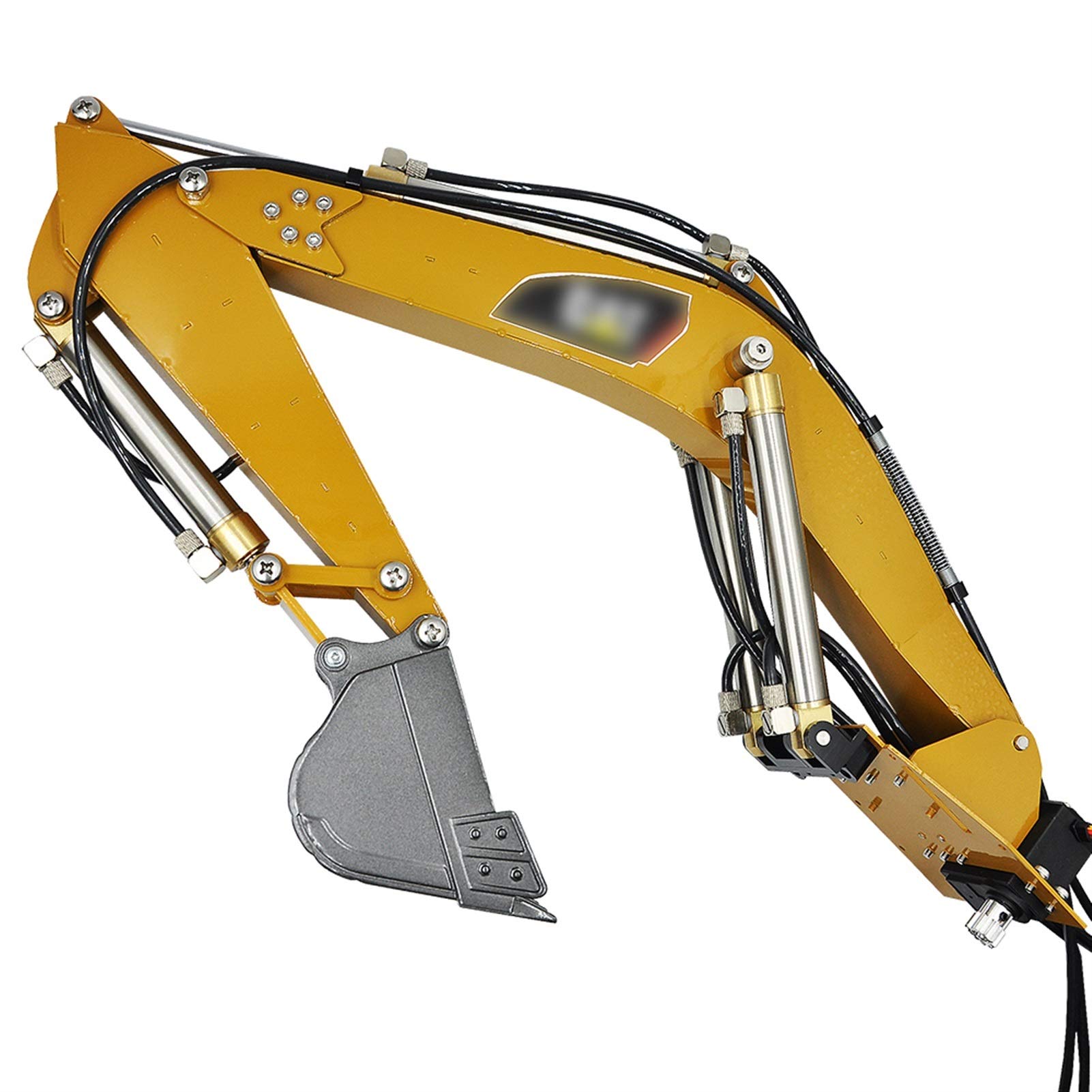 VLIZO Upgrade RC Hydraulic Excavator Telescopic Boom Metal Arm with  Hydraulic Cylinder and Rotary Servo Suitable for Huina 580 Parts Accessories