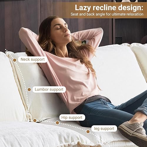 Miniatura 7 de VINGLI Sofá modular convertible de 87 pulgadas, sofá de asiento profundo en forma de L para sala de estar, moderno sofá biplaza de 2 asientos con