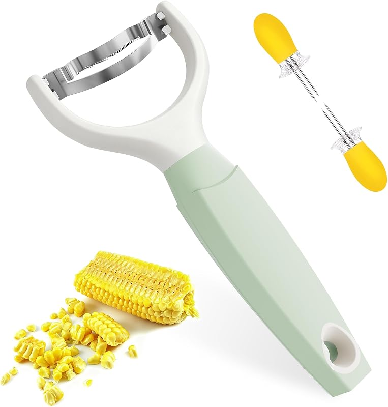 Corn Peeler & Stripper Tool, Stainless Steel Kernel Remover, Easy-Grip Handle, Dishwasher Safe - Efficient Corn Stripper for Corn on the Cob
