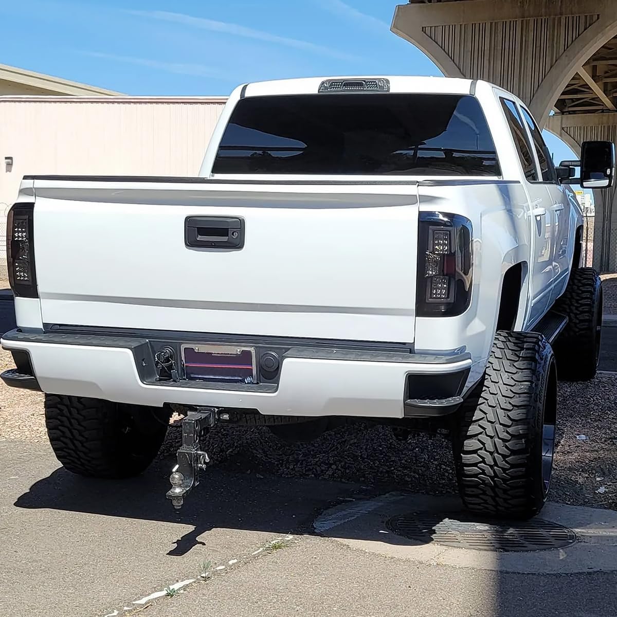 SPEC-D TUNING Black Smoke LED Tube Tail Lights Compatible with 2014-2019 Chevy Silverado 1500, 2015-2019 Silverado 2500HD/3500HD, 2015-2019 GMC Sierra, Left + Right Pair Assembly