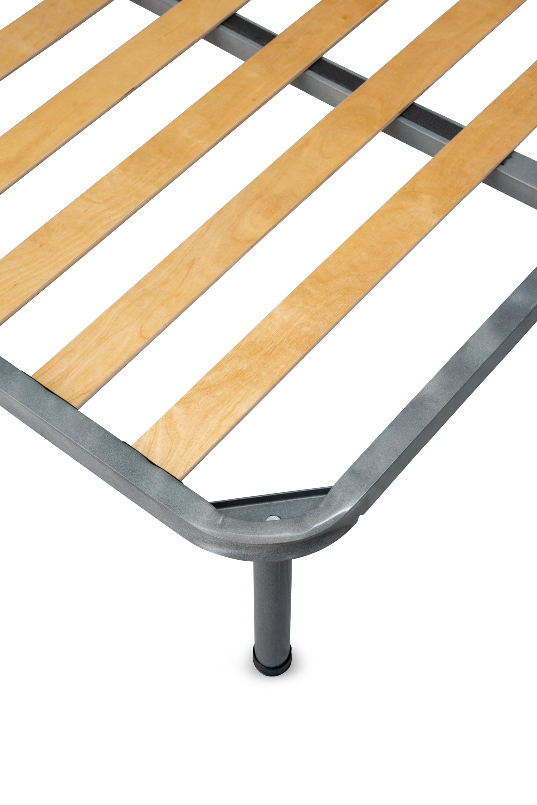 Rete 130x200 cm Ortopedica a Doghe Strette con Doppio Rinforzo centrale 4 Piedi In Ferro H30 cm