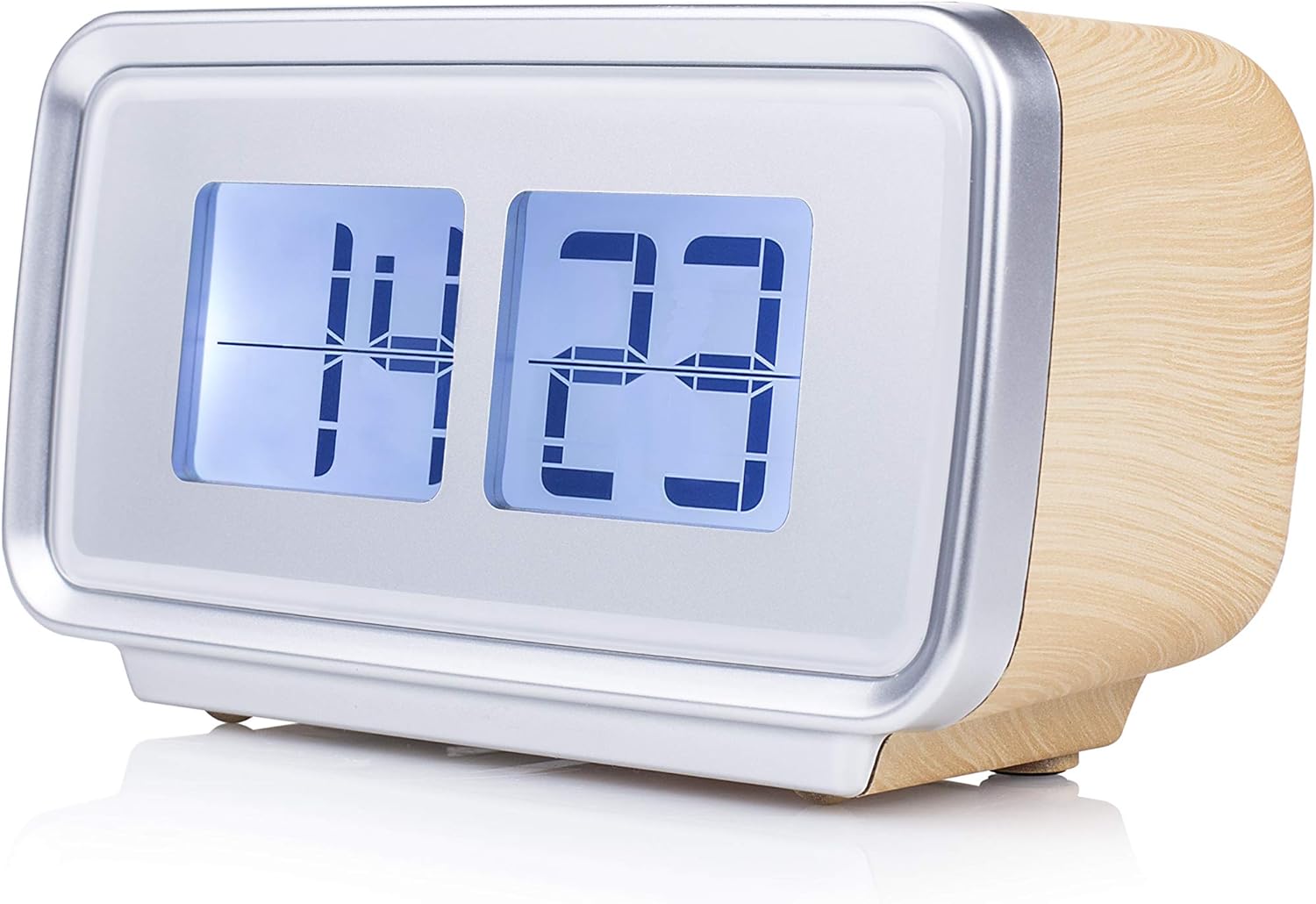 AudioSonic CL1474 alarm clocks (LCD, Blue, Silver, Wood) BigaMart