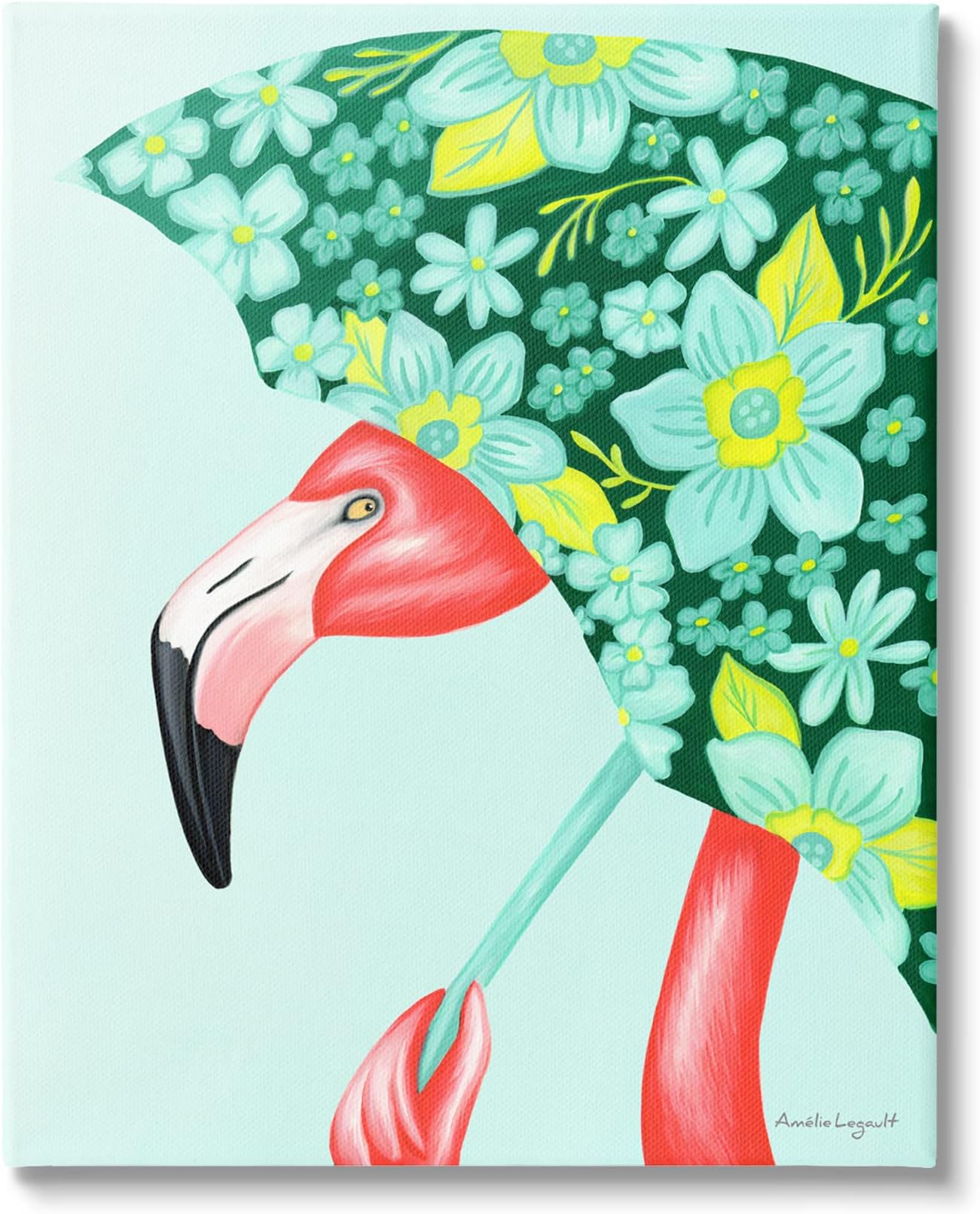 Stupell IndustriesStupell Industries Summery Pink Flamingo Floral Petal Patterned Umbrella, Design by Amelie Legault