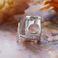 Vista 5 de MUNDELL Auténtica plata de ley 925 con colgante de sol, mariposa, corazón, luna, loto y circonita cúbica brillante para pulsera o brazalete original