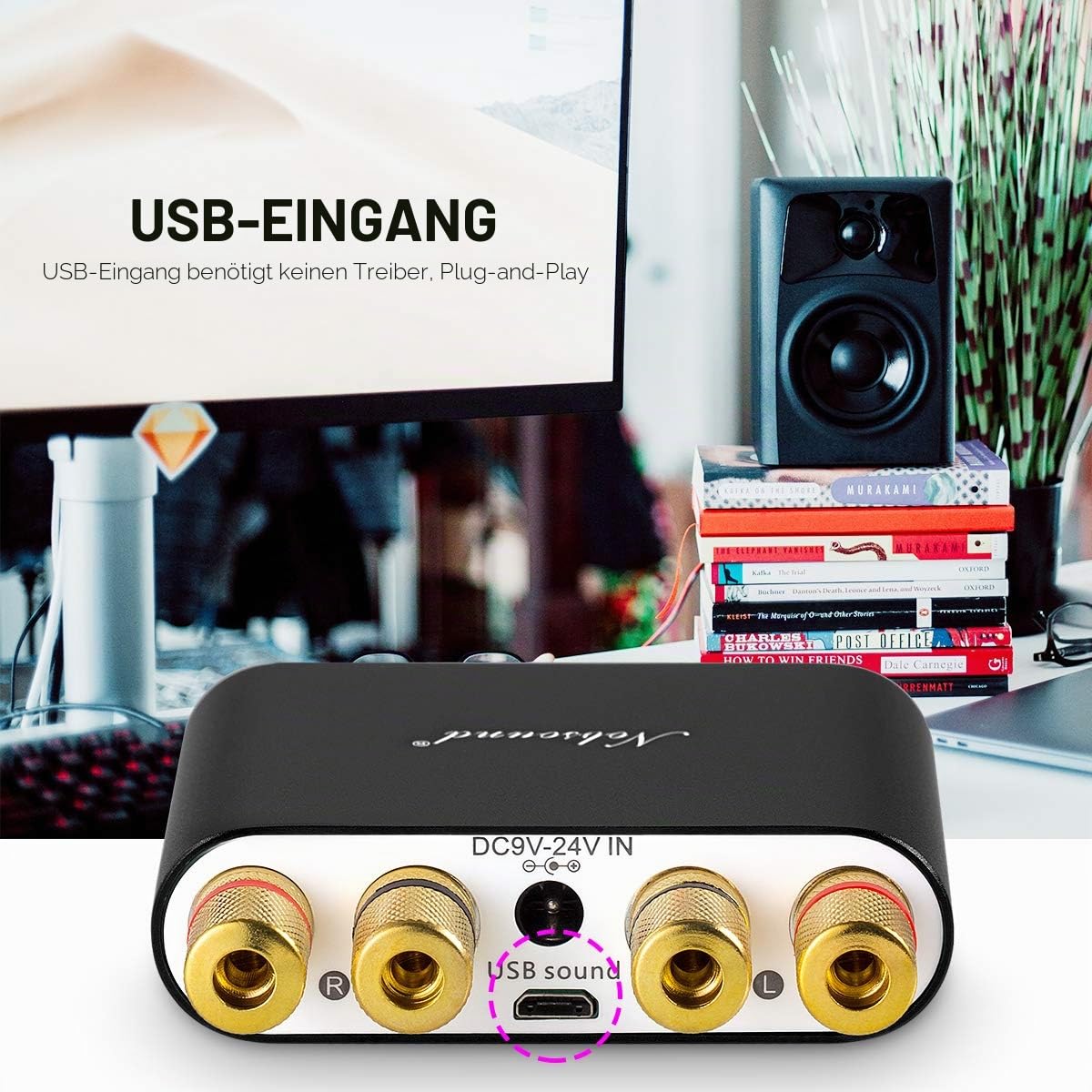 Nobsound NS-10G Mini Bluetooth 5.0 Digitaler Stereo Verstärker 100W HiFi Power Amp mit Netzteil (Schwarzes)