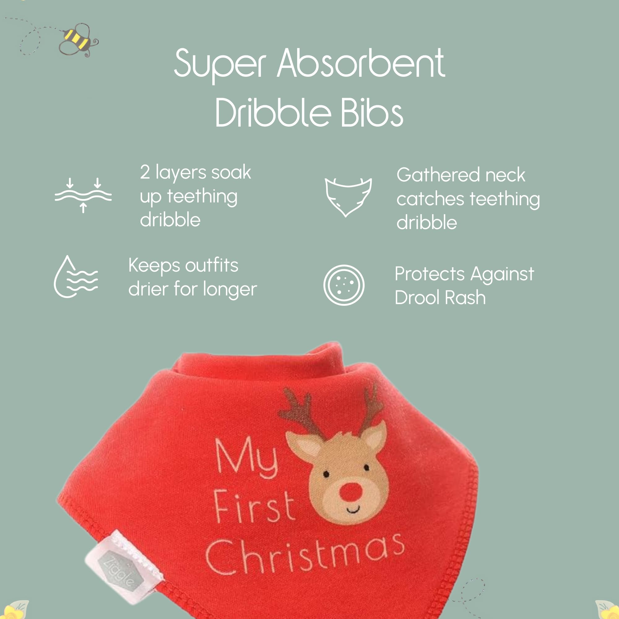 Bandana Dribble Bibs - Cotton Front Baby Bibs Newborn to 24 Months - Newborn Baby Gifts - Bibs For Comfortable Kids — view 12