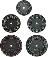 Tim Holtz Idea-ology Metal Timepieces Clock Faces, 5-Pack Antique Nickel Brass Copper Finishes, TH92831