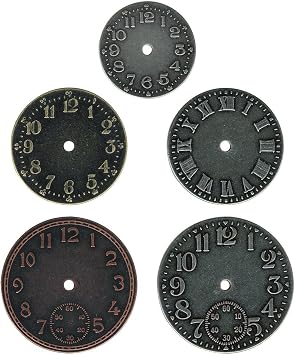 Metal Timepieces by Tim Holtz Idea-ology, 5 per Pack, Various Sizes, Antique Finishes, TH92831