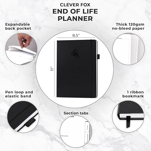 Vista 84 de Clever Fox Planificador de fin de vida - Organizador de arreglos finales para beneficiarios, preparación de testamentos, últimos deseos y Verde