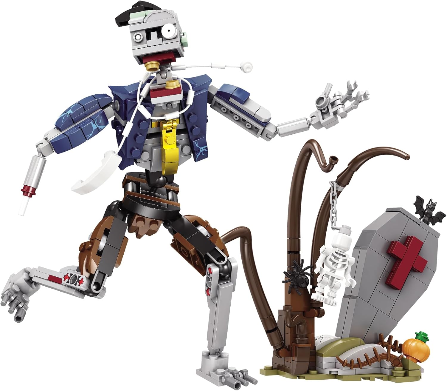 KAZI Halloween Building Toy Set,Whimsical Halloween Decoration with Staff Zombie Toys,Halloween Building Block Sets,Halloween Toys Gifts for Kids Ages 8 and up,Halloween Party Favors