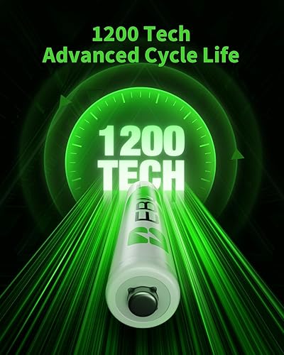 Miniatura 2 de EBL Combo de baterías recargables, AA 2800mAh (paquete de 10) y AAA 1100mAh (paquete de 10) baterías recargables Ni-MH precargadas de alta capacidad