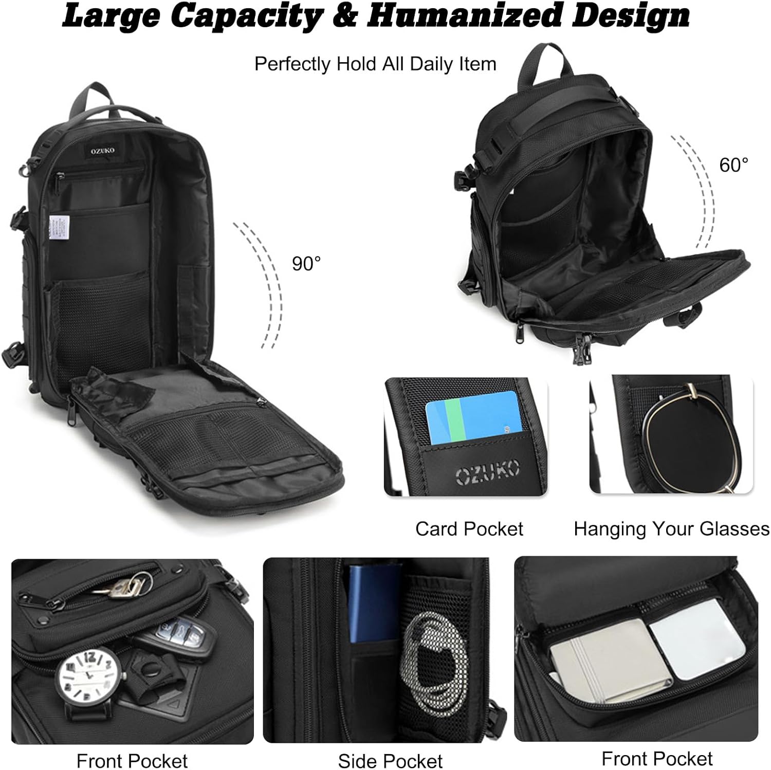 FANDARE Tactical Sling Bag Crossbody Backpack with Tripod Holder Chest Shoulder bag for Men One Strap Motorcycle Chest Pack for Travel Hiking Waterproof Satchel Bag fit 10.5 inch tablet ArmyGreen