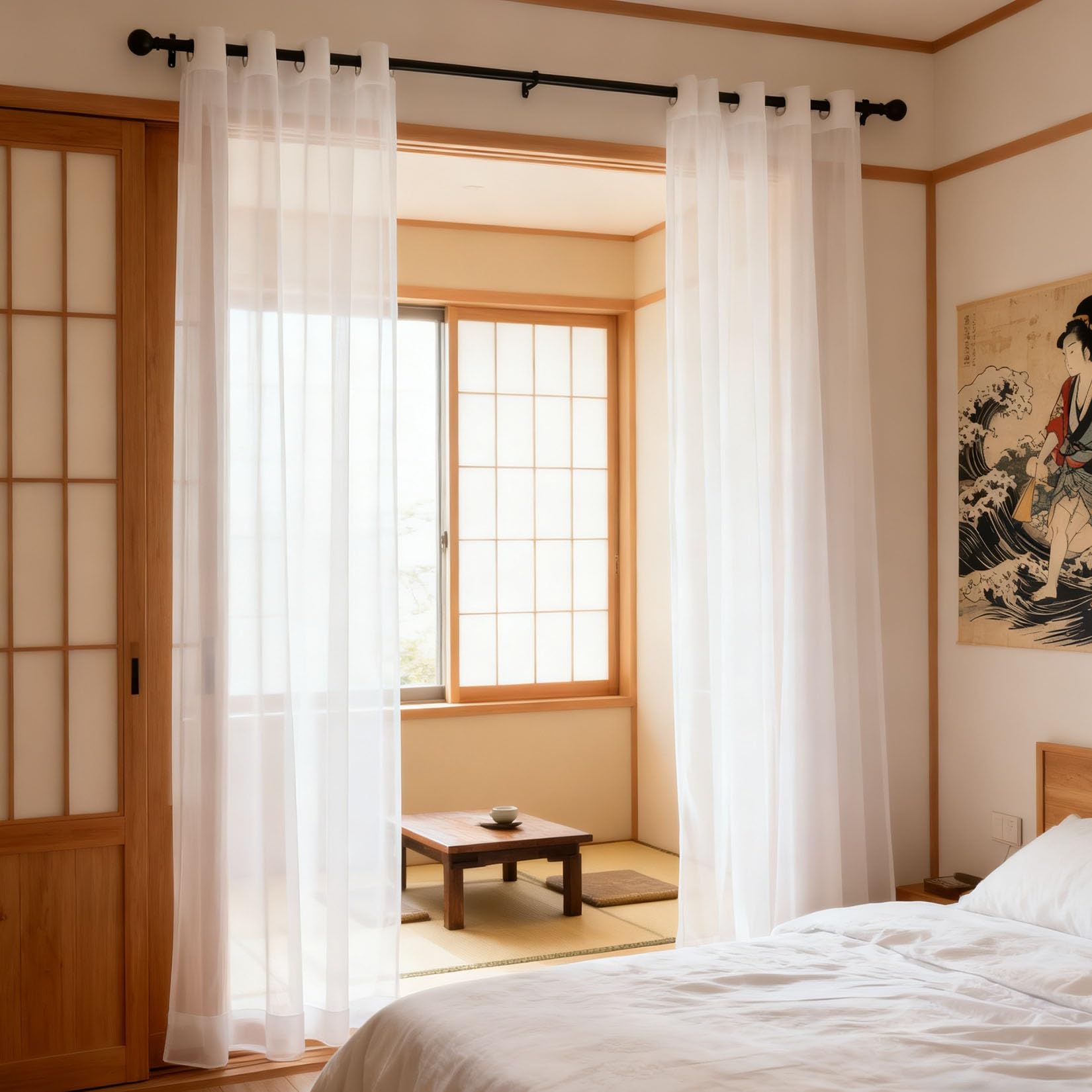 Cortinas traslúcidas de dormitorio para habitaciones oscuras y sin luz