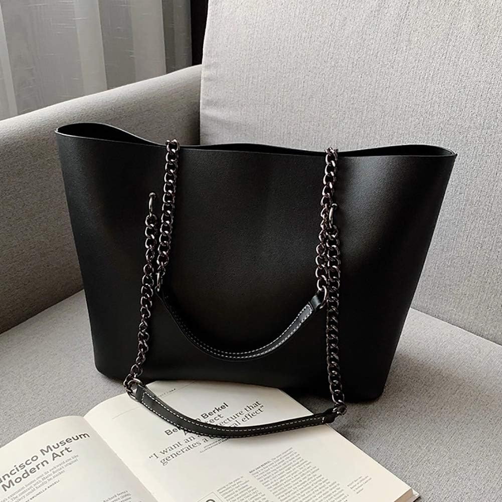 KYZZ Women's Shoulder Bag, Fashion PU Leather Waterproof Handbag, Simple Retro Wild Out Bag (Color : Black)