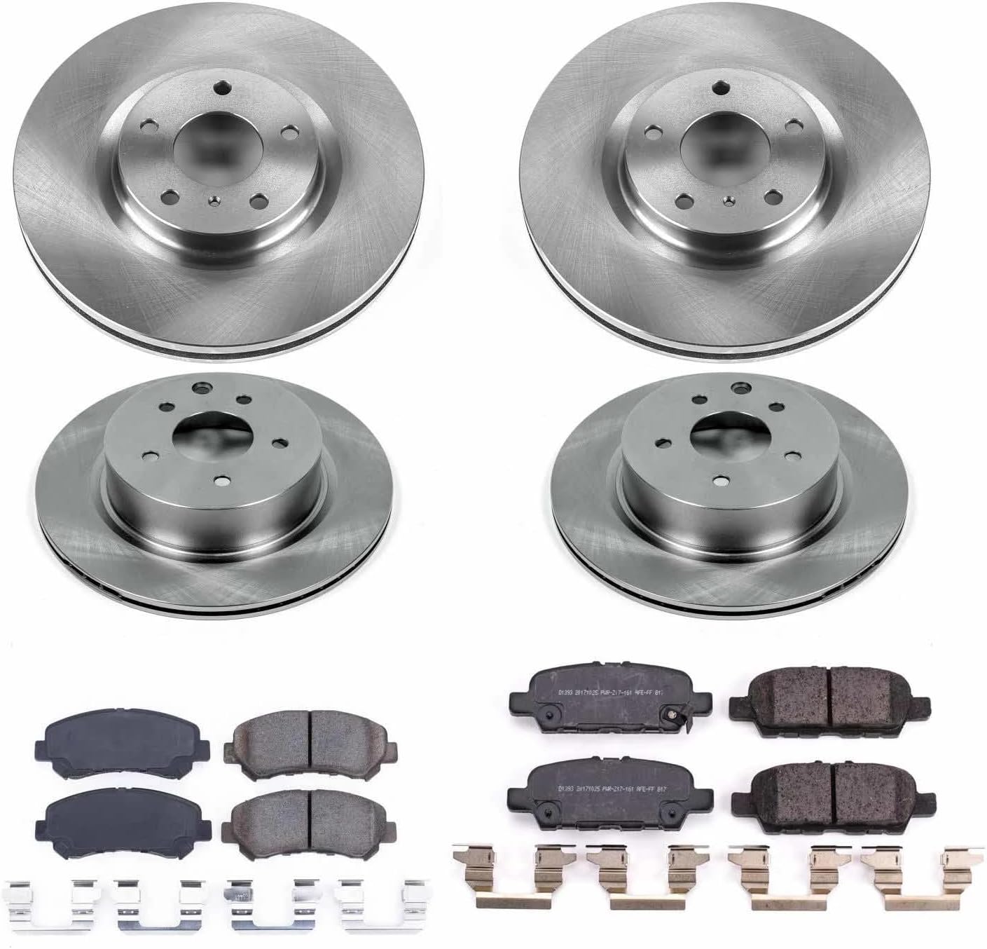Power Stop KOE8059 Front & Rear Stock Replacement Brake Kit with OE Calipers For Nissan Maxima 2016-2022 [Model Specific]