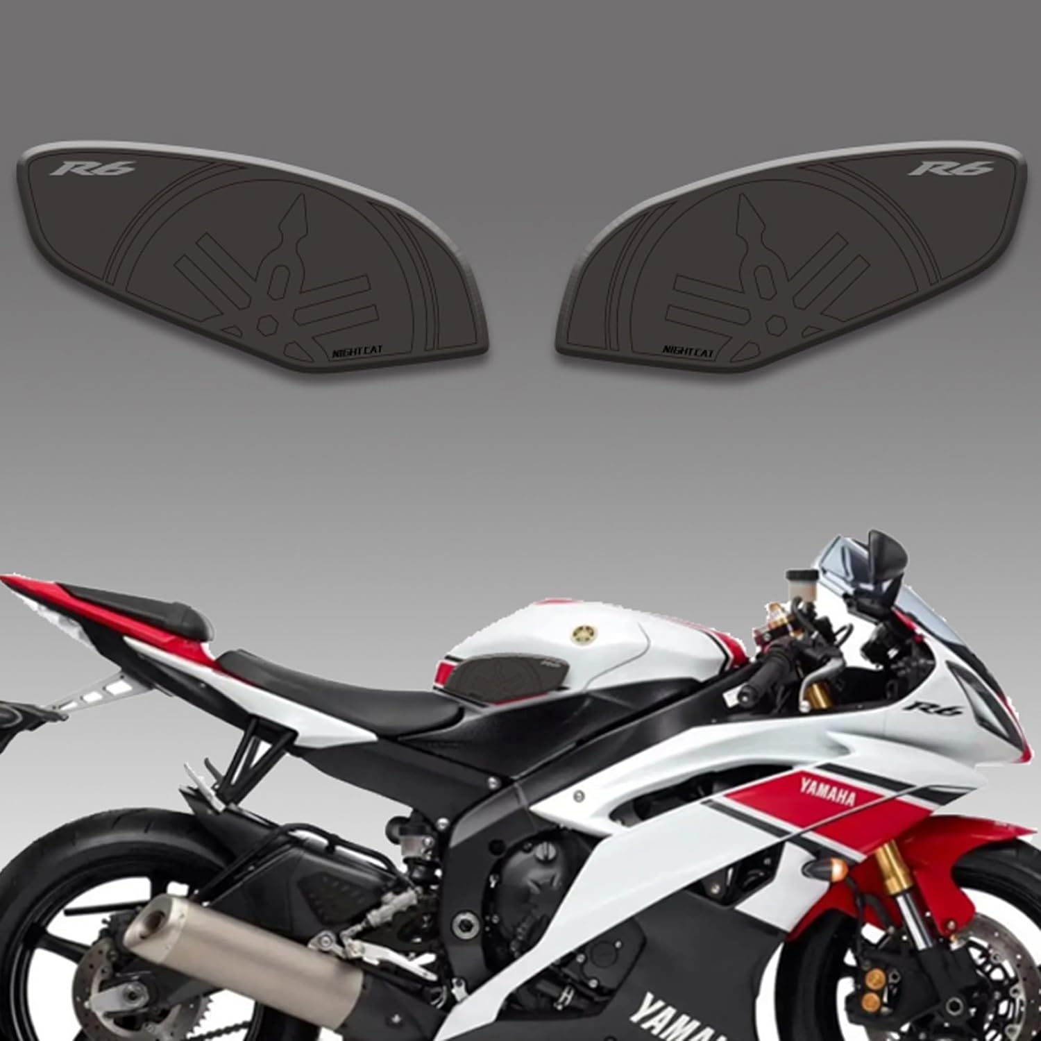 NIGHT CAT Motorcycle Traction Pad for YZF-R6 2008-2016, Fishbone Anti-Skid Protection Pad