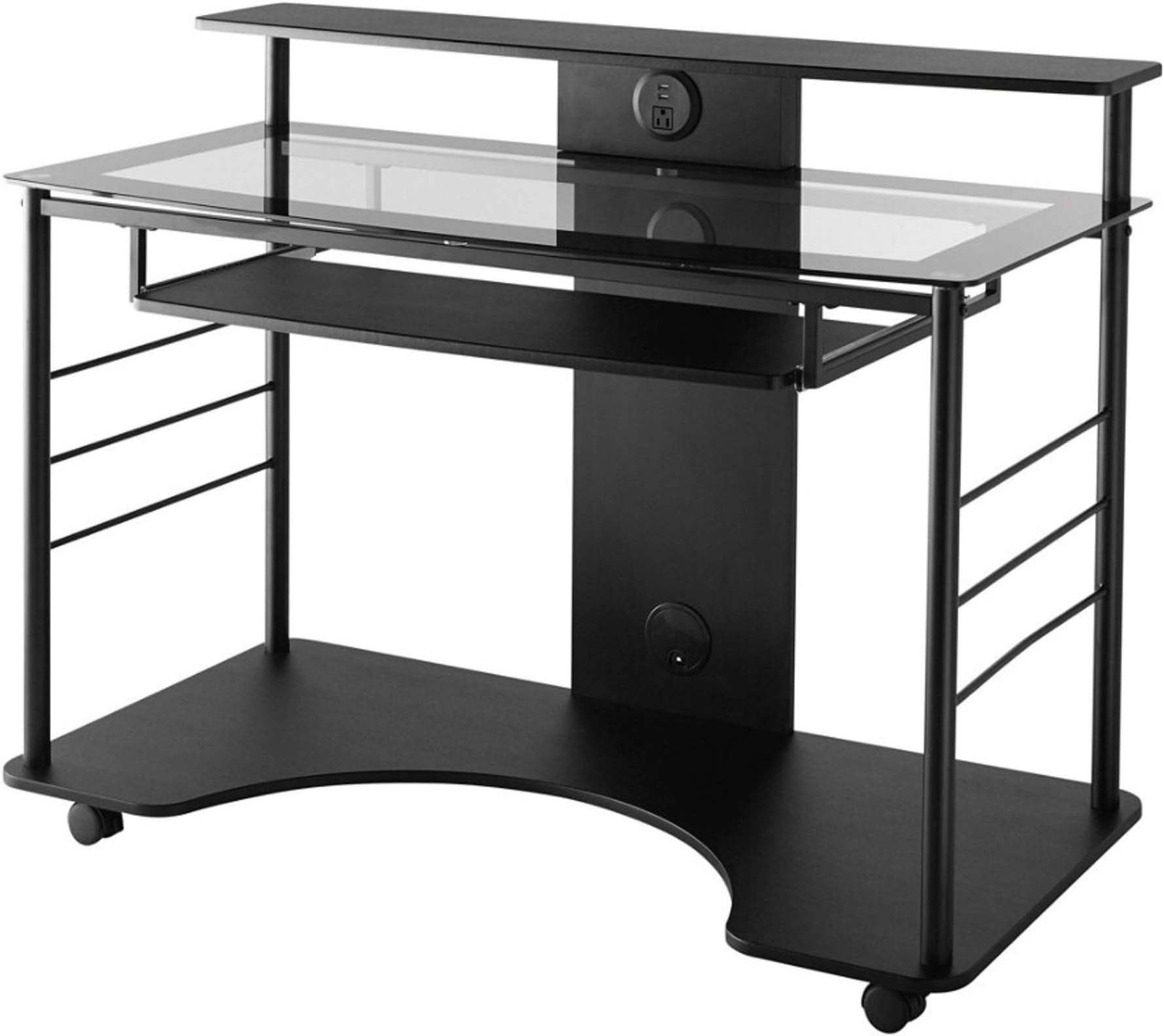 Realspace® 47"W Mobile Tech Desk Workstation, 36-1/16"H x 47-1/4"W x 26"D, Black