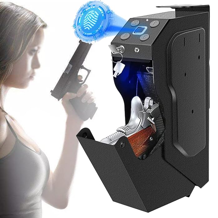 Buy lxiluv Fingerprint Pistol Safe, Wall Mounted Pistol Safe, Gun Safe
