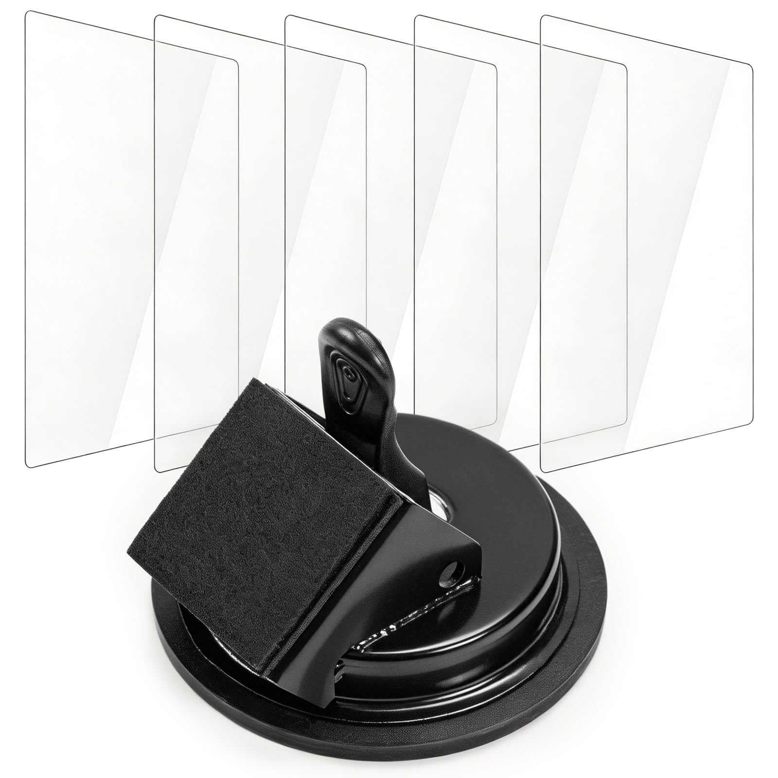 Laminate Flooring Tool Floor Gap Fixer Tool with Enhanced Suction Cups and 5pcs Sticky Pads for Laminate, Vinyl, Wood Floor Repairs, Black Iron Material, 12 x 12 x 5 cm (B)