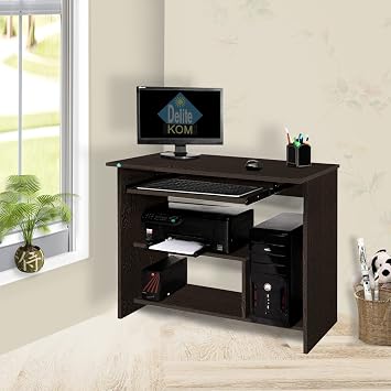 DELITE KOM Melanza Engineered Wood Computer Desk (Straight, Finish Color - Flowery Wenge, Knock Down) (45.4x89.6x75)