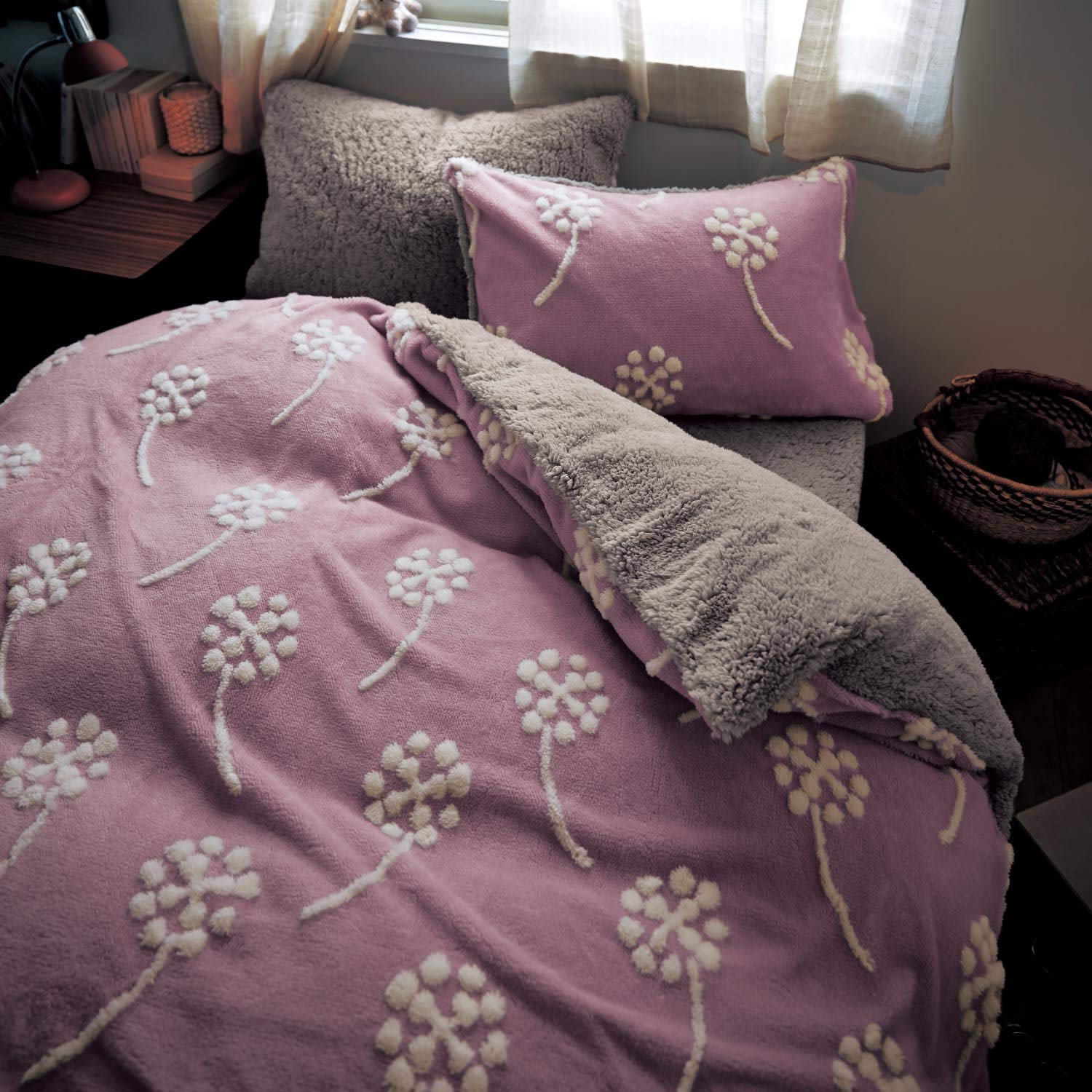 Amazon｜[ベルメゾン] 掛け布団カバー 吸湿 発熱 蓄熱 ボア 冬 洗える