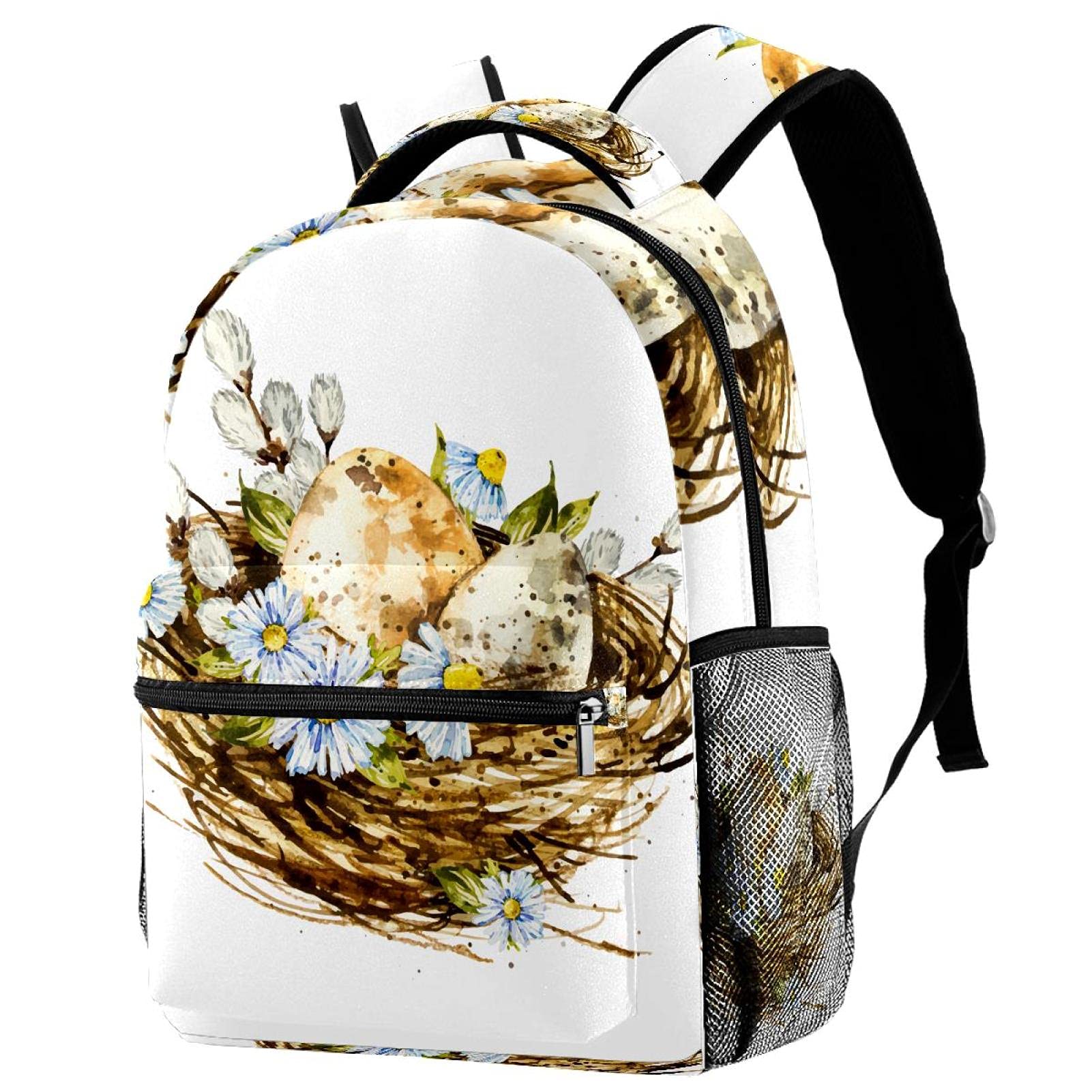 Sac à dos campus avec porte-bouteille et motif aquarelle mixte - 7