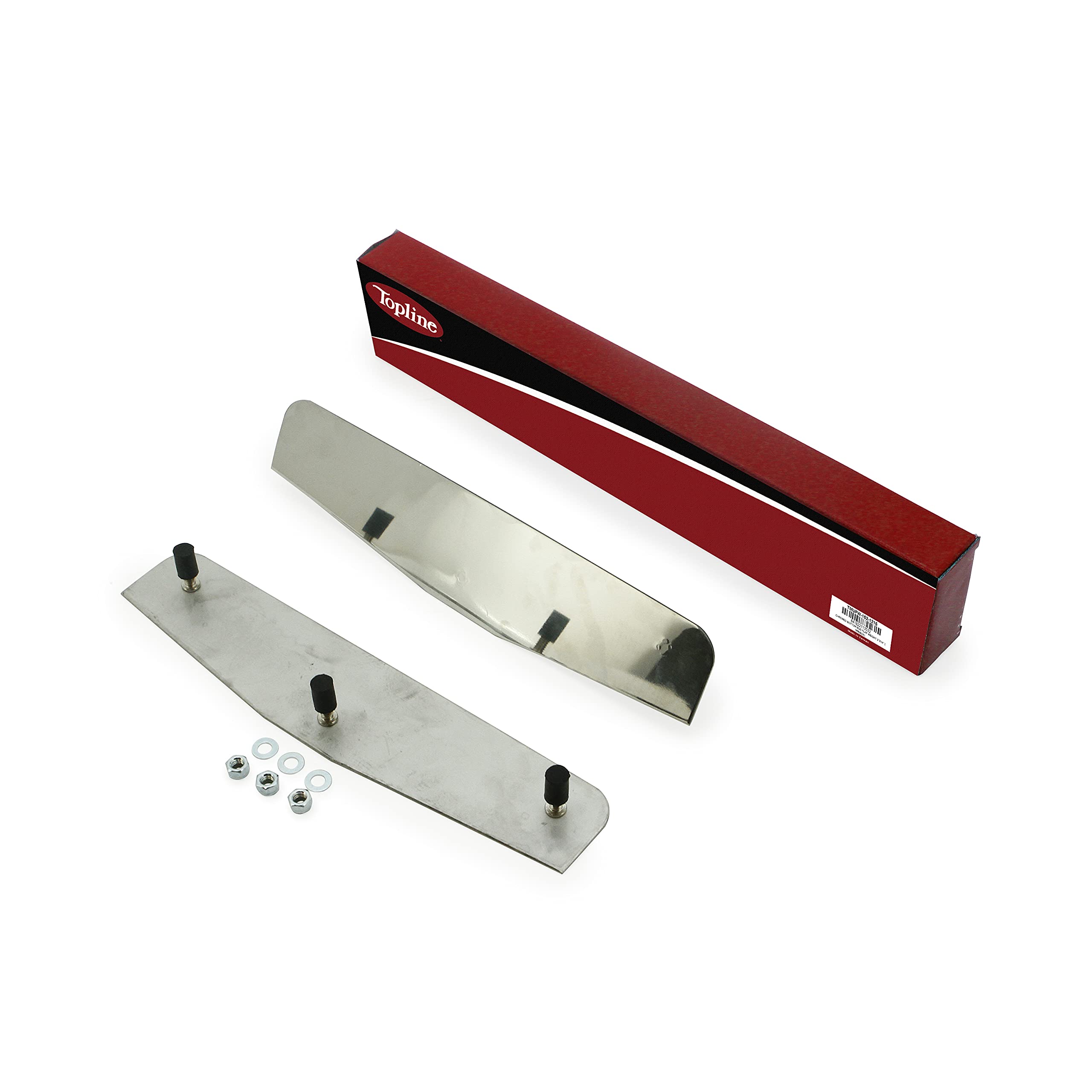 Products TMUFW-152-1215 | 3" x 14" Chrome Plated Steel Bottom Anti-Sail Mud Flap Weight | Industrial Strength | Rust Resistant | for Heavy Duty Trucks/Semis/Trailers (Pair)