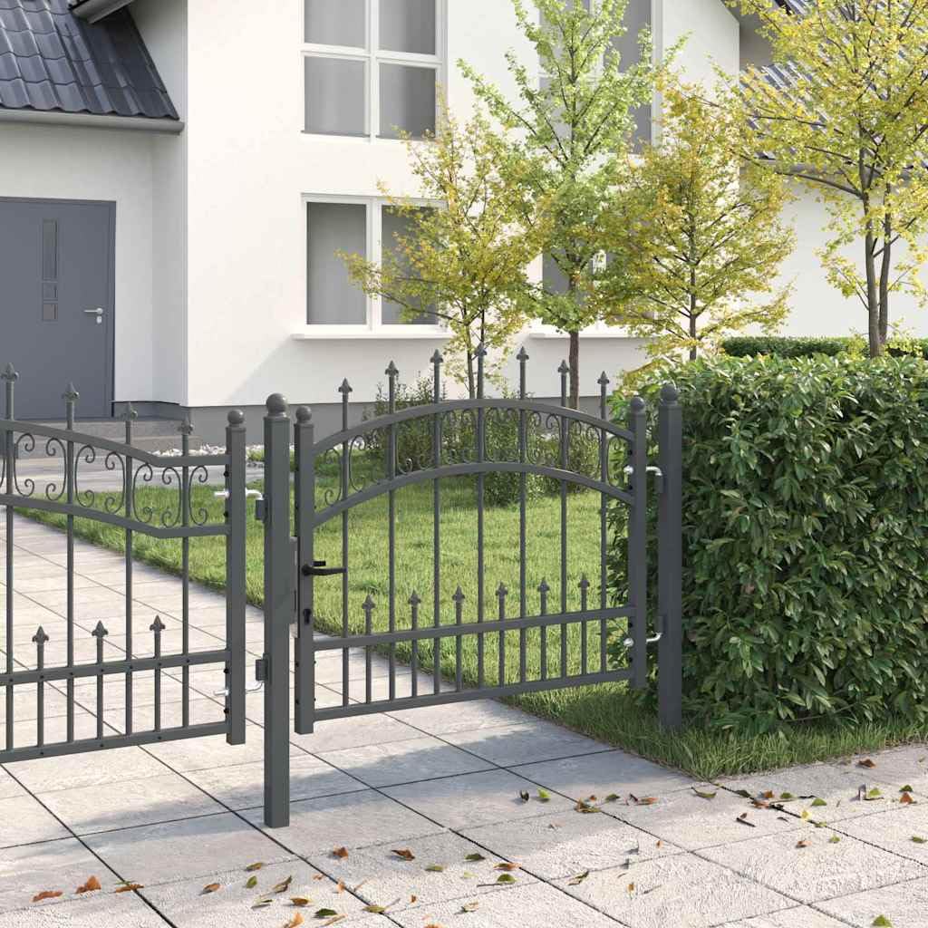 Puerta De Cerca Acero 103x75 cm Punta De Lanza | Cerrojo Deslizante, Estilo Tradicional, Fácil Mantenimiento, Para Jardín O Terraza
