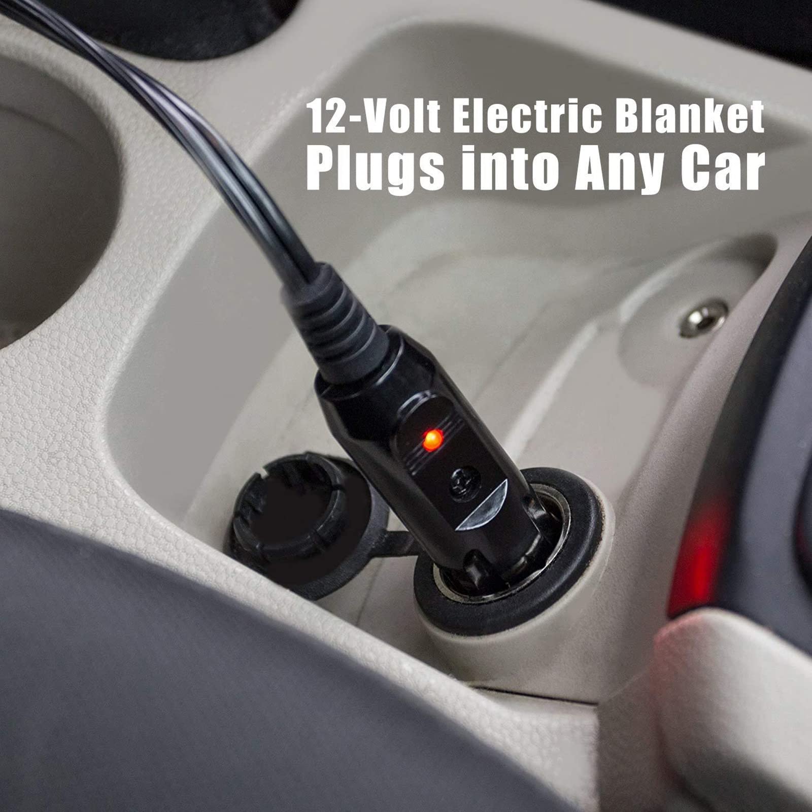 12V Cozy Heated Blanket Cold Weather Fleece Car Blanket 2 Niveles de Calor Manta eléctrica Calentamiento rápido Calefacción para el Coche 145x100cm