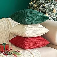 Vista 9 de MIULEE - Juego de 2 fundas decorativas de pana suave para cojín; diseño a rayas estilo bohemio, moderno, rural; decoración p/el hogar, sala de Verde