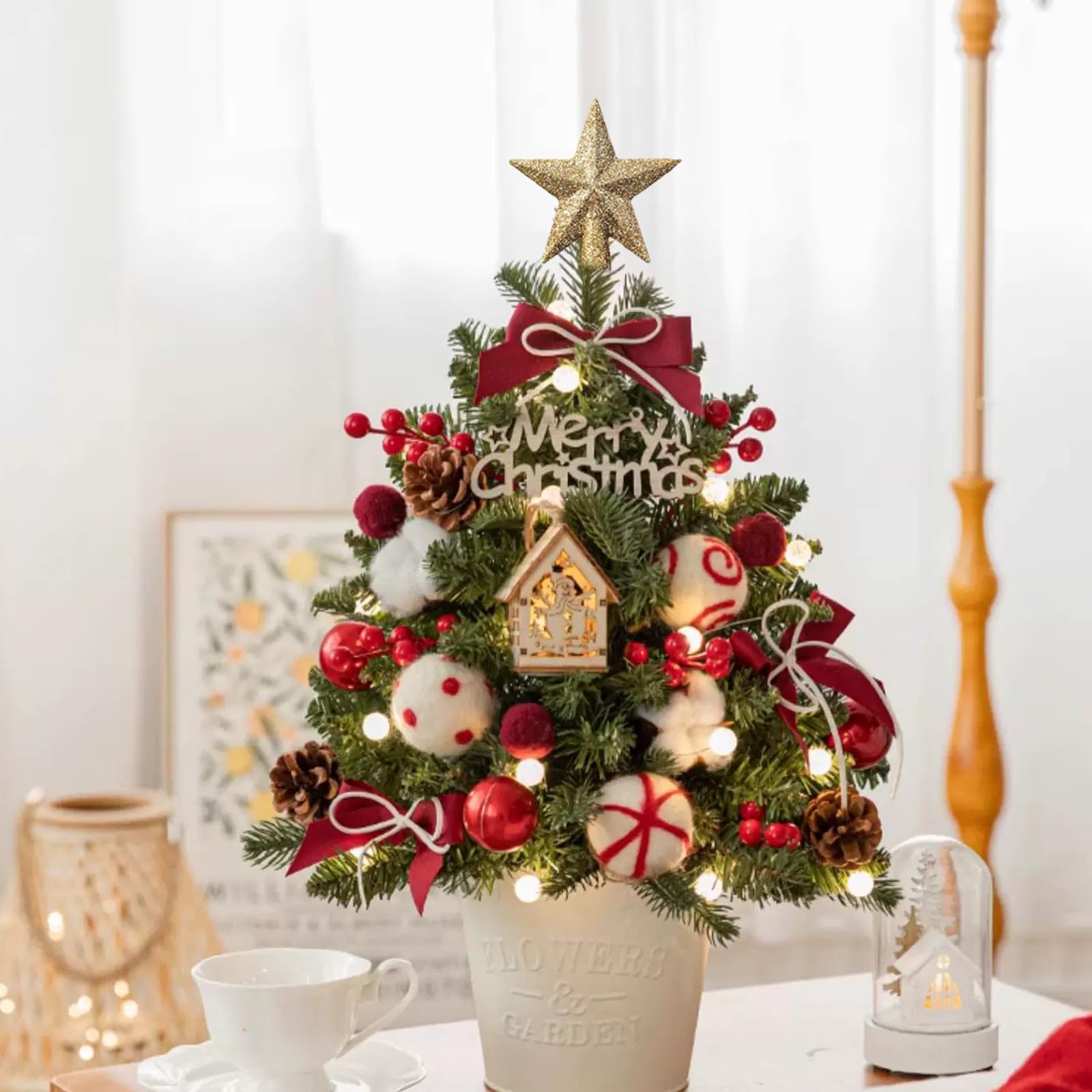 Estrella Arbol Navidad Mini Estrella de la Navidad Topper de Árbol Adornos para la Copa del árbol para Decoración de Árbols de Navidads (Oro I)