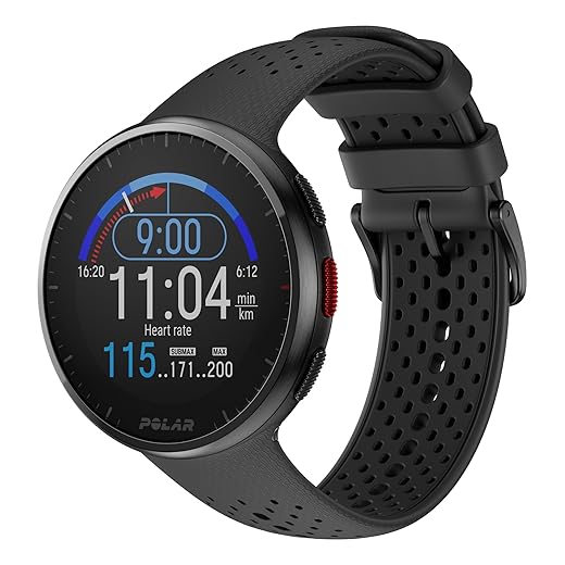 POLAR Pacer Pro Advanced Ultra-Light GPS Fitness Tracker Smartwatch for Runners with Training Program & Recovery Tools; S-L, for Men or Women, Grey-Black