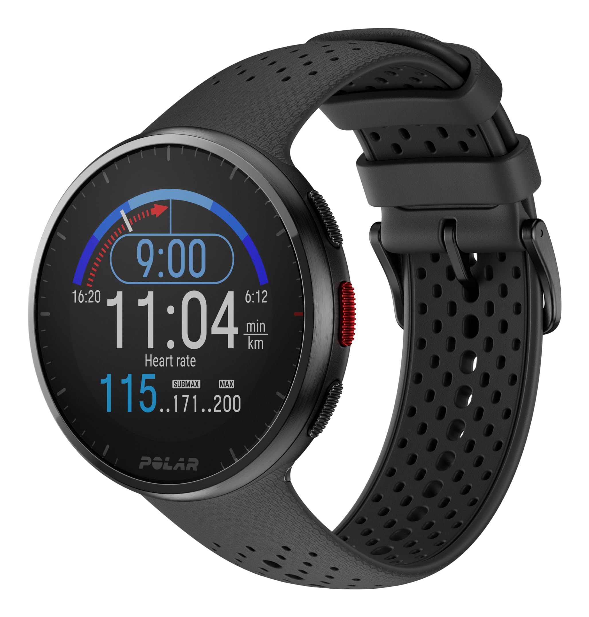 Polar Pacer Pro - Advanced GPS Running Watch - Ultra-Light Design & Grip Buttons - New Training Program & Recovery Tools, Grey-Black