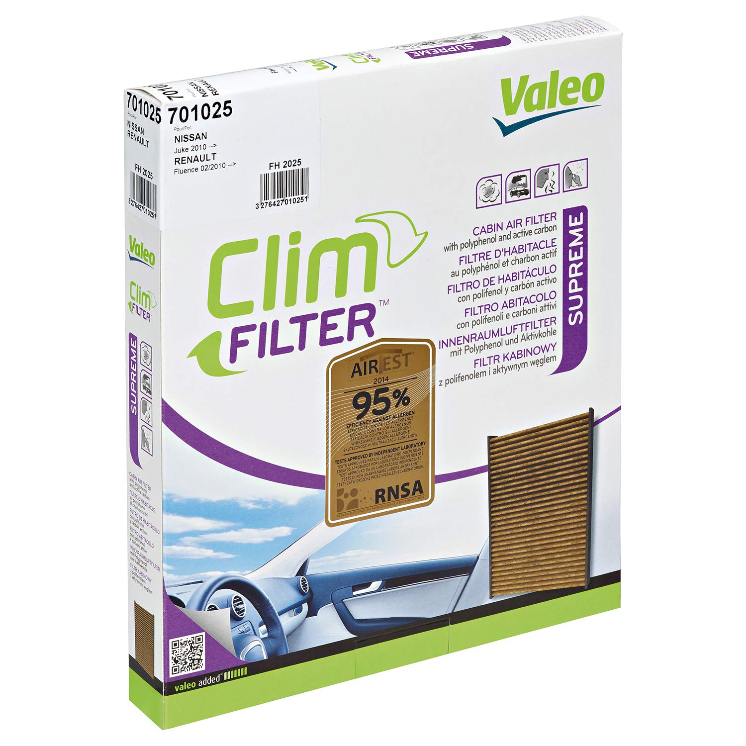 Filtre Habitacle Valeo Protect Max - Anti Pollen Et Allergènes | Charbon Actif | Pour Voiture