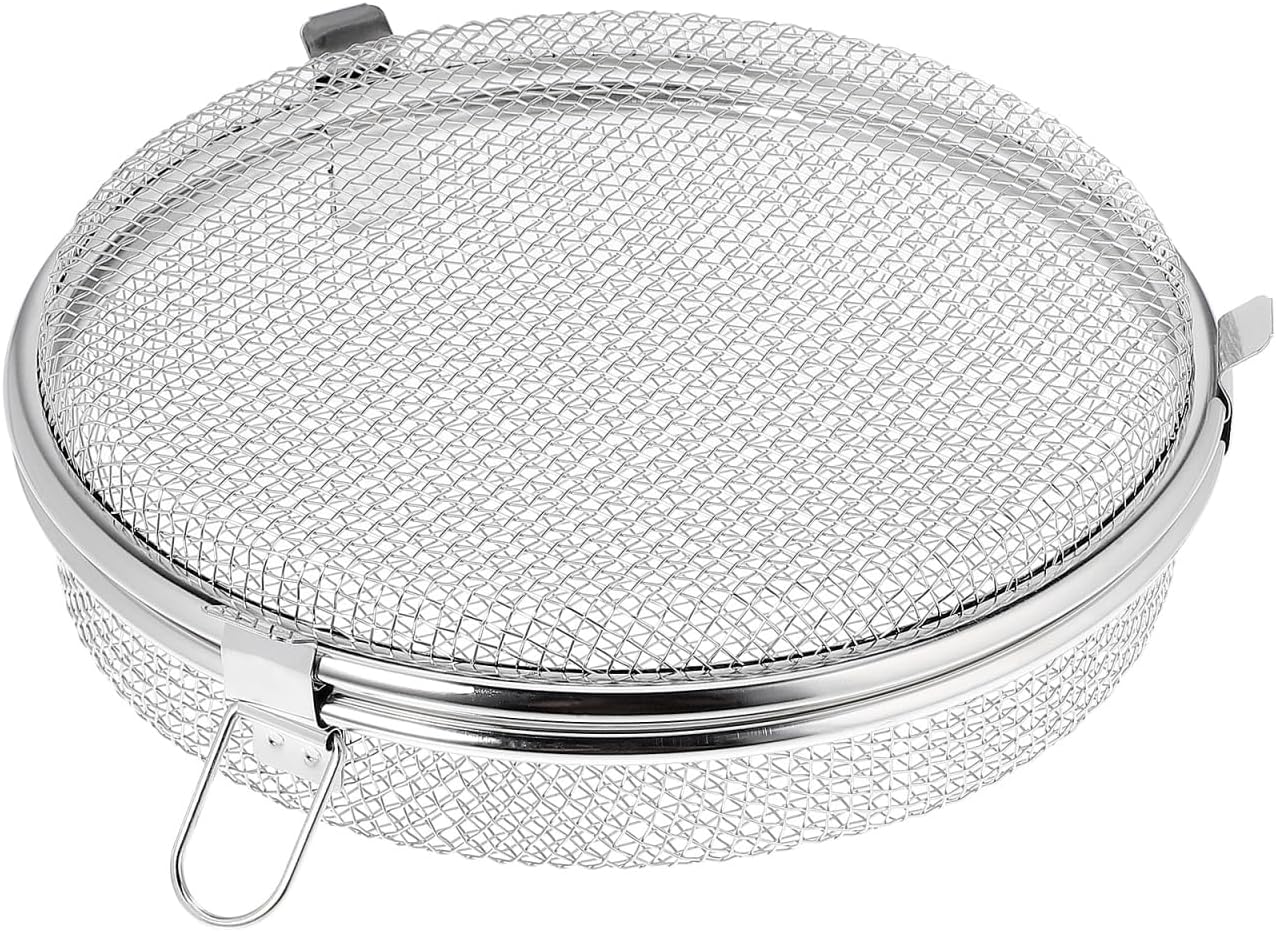 Cabilock Small Mesh Dishwasher Basket for Utensils and Cutlery Storage Round Net Basket 7.1 X 7.1 X 2 Inches Kitchen Organizer for Forks Spoons and Small Dishwasher Parts