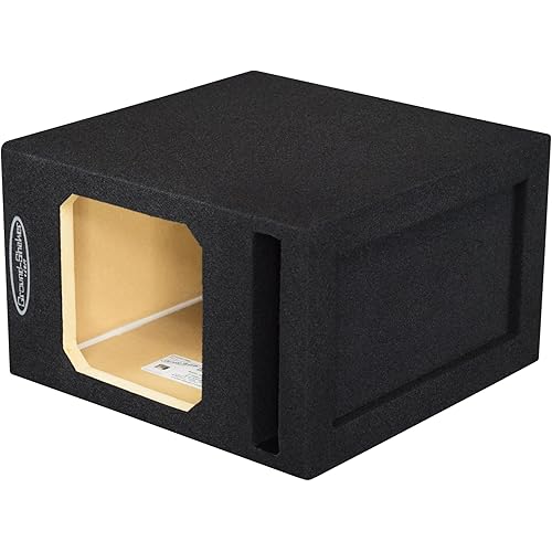 Single Ported Vented Sub Box Subwoofer Enclosure for Kicker Solo Baric Subs (Black, 8")