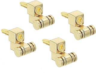 sourcing map Guitar Roller String Tree Retainer String Guides Gold for Electric Guitar Bass with Screws 4pcs